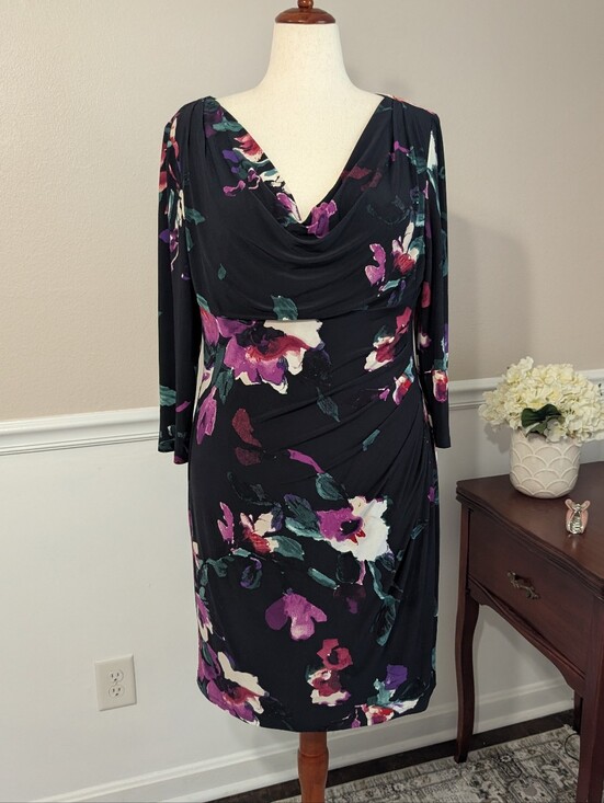 Lauren Ralph Lauren Dresses & Skirts - Lauren Ralph Lauren Floral Cowl Neck Dress Size 18